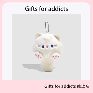 创意解压吱吱叫团团猫挂件可爱卡通长尾小猫毛绒公仔玩偶包包挂饰