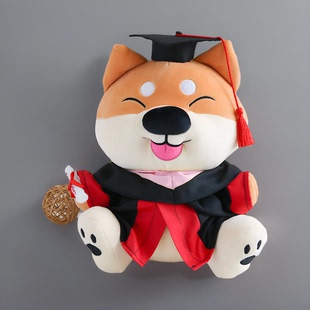 博士服小熊毕业公仔硕士服学士服粉领红黑袍帽子纪念大学礼物定制