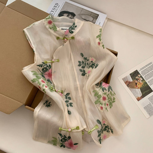 中国风盘扣无袖背心小衫优品质