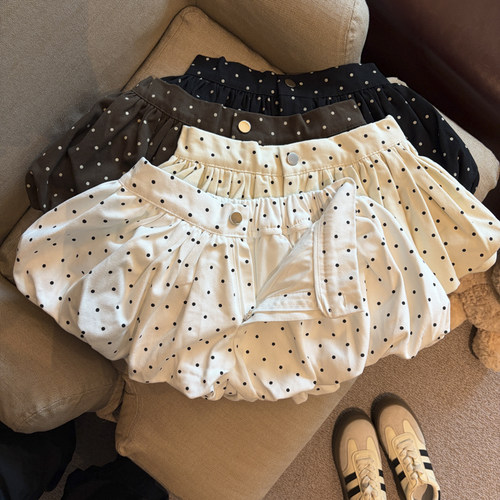 波点花苞休闲半身短裙优品质
