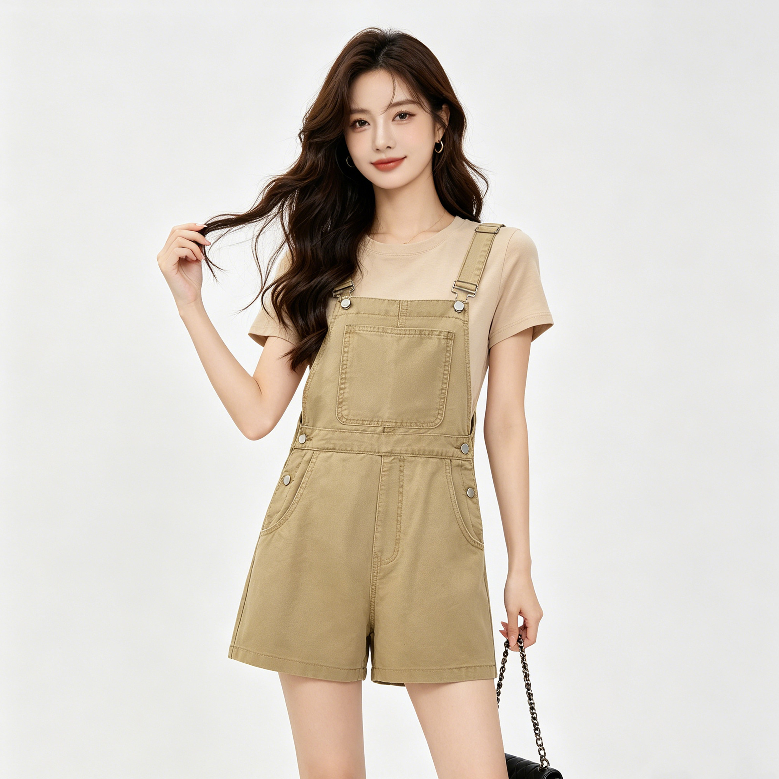 盐系百搭减龄牛仔背带裤女2026夏季新款小个子时尚休闲连体短裤子