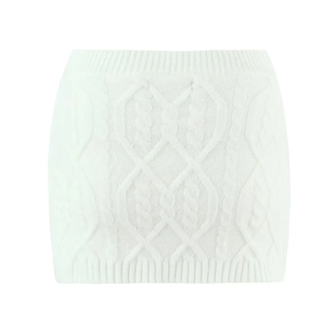 直筒裙超短裙 弹力修身 欧美风新款 包臀女针织半身裙提花钩花含底裤