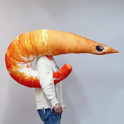 不是哥们虾抱枕毛绒玩具大号虾头