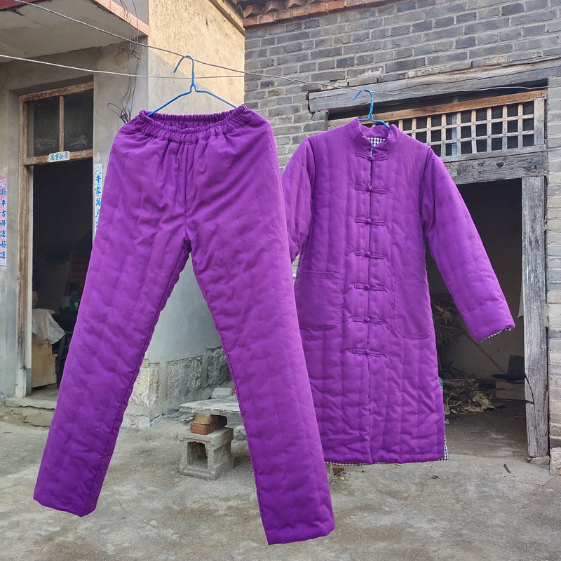 冬季纯手工老棉衣套装女加厚保暖棉服国潮新中式轻便舒适棉裤儿童
