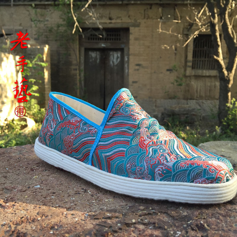 农村纯手工纳底老布鞋千层底单鞋一脚蹬透气吸汗汉服时尚休闲女男