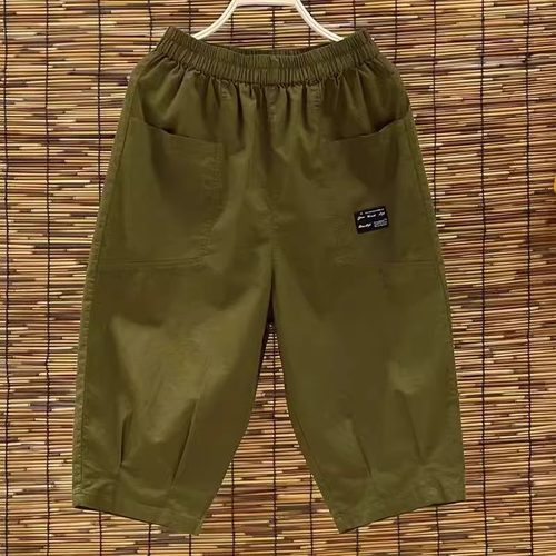 清仓捡漏~纯棉休闲七分哈伦裤女夏季薄款宽松显瘦妈妈六分工装裤