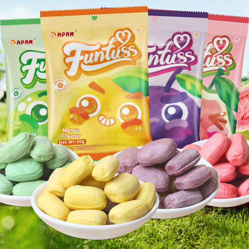 马来西亚进口FUNTUSS 欢特思黑加仑苹果芒果味软糖水果味零食糖果