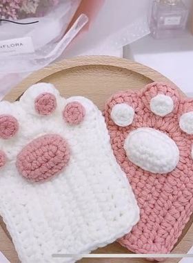 猫爪手套diy手工编织自制作材料包毛线可爱半指秋冬2020新款百搭