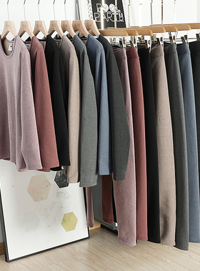 华子家 驼绒套装男女同款三秒发热驼绒加厚加绒保暖内衣套装38043