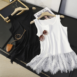 打底上衣46345 内搭叠穿无袖 华子家 蕾丝花边下摆吊带背心女春夏季