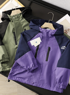 华子家 宝妈福利！男女童装休闲连帽冲锋衣儿童户外防风外套41898