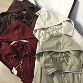 新款 机能风派克风衣外套女2026春季 45951 户外休闲连帽工装 华子家