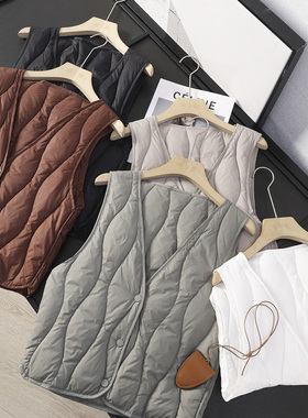 华子家 反季福利！90白鸭绒轻薄保暖羽绒马甲叠穿内搭上衣女43561
