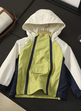 华子家 宝妈福利！男女童装撞色连帽冲锋衣外套2025秋季新款44324