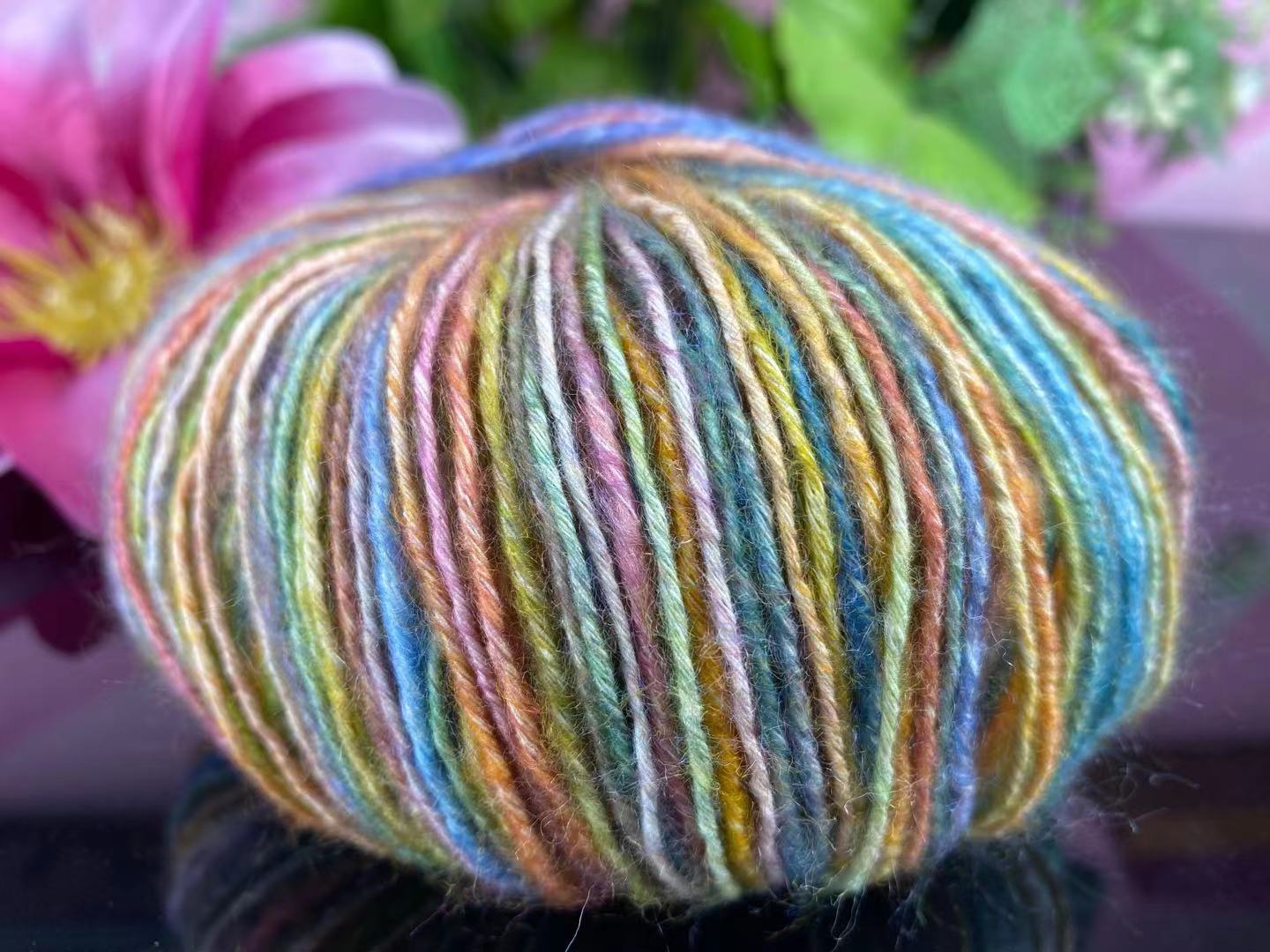 喷毛纱100%纯棉线宝宝手工编织