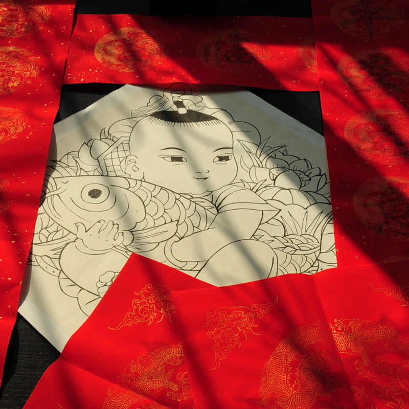 2024年春节年画填色 描红春联对联 手绘套装 视频教程