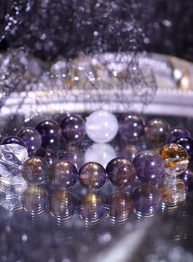 堇青石黄泥骸骨水晶手链  0318春分节专属