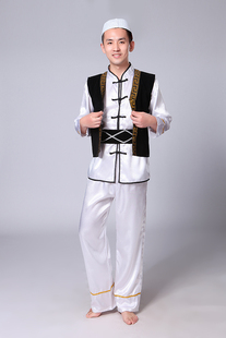 新款回族保安族撒拉族东乡族服装男装舞蹈演出56个少数民族服饰