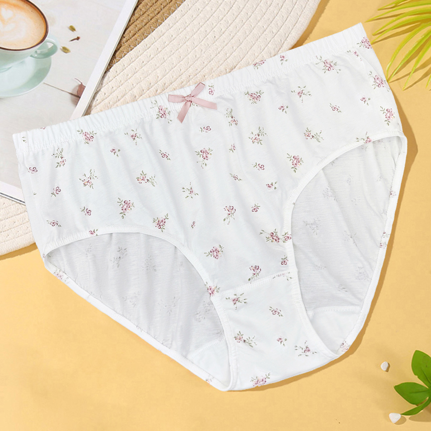 白色女士纯棉三角裤2条装