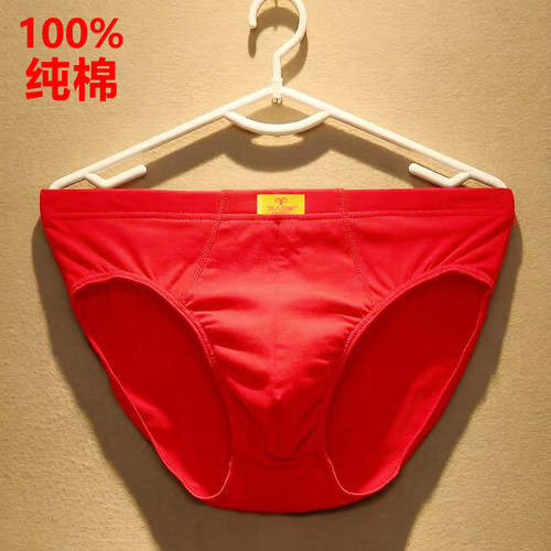 100%纯棉男士三角内裤2条盒装