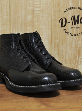 White's boots Semi Dress 黑色蜥蜴皮拼公牛皮 工装靴/鞋型