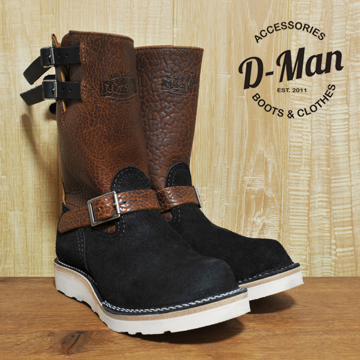 Wesco boots Boss 野牛皮拼翻毛 工程师款 工装靴/鞋型 ◆D-Man◆图片