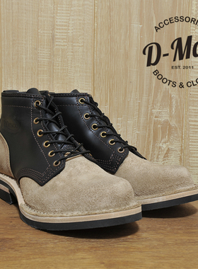 Wesco boots Warren 麻布色翻毛皮拼黑色 工装靴/鞋型 ◆D-Man◆