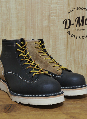 Wesco boots Jobmaster 黑色麻布色鸳鸯拼 工装靴/鞋型 ◆D-Man◆