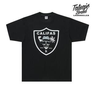 POPPING Tatuaje西海岸Raiders小领口T恤Chicano奇卡诺HIPHOP短袖