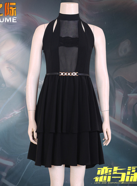 漫之际 恋与深空cos服 女主黑色裙子礼服 夜色迷蒙C服 祁煜沈星回