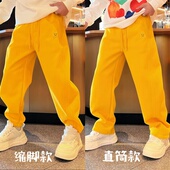 新品 男女同款 纯色简约百搭拼接时尚 春季 设计感潮流贴布绣休闲卫裤