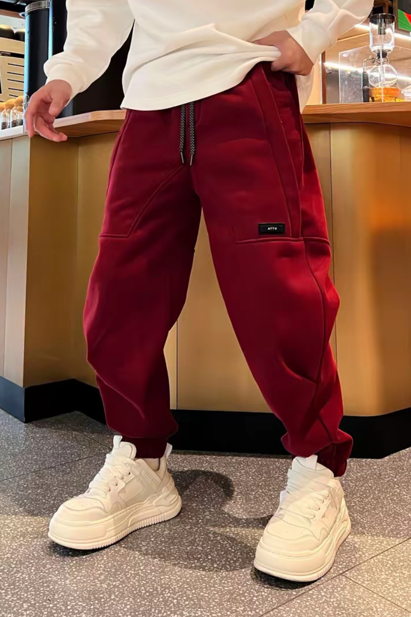 2025年冬季新款时尚潮流加绒加厚休闲裤宽松显瘦百搭哈伦运动卫裤