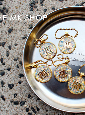 原创闪片金属发财瘦包包挂件钥匙环汽车钥匙扣