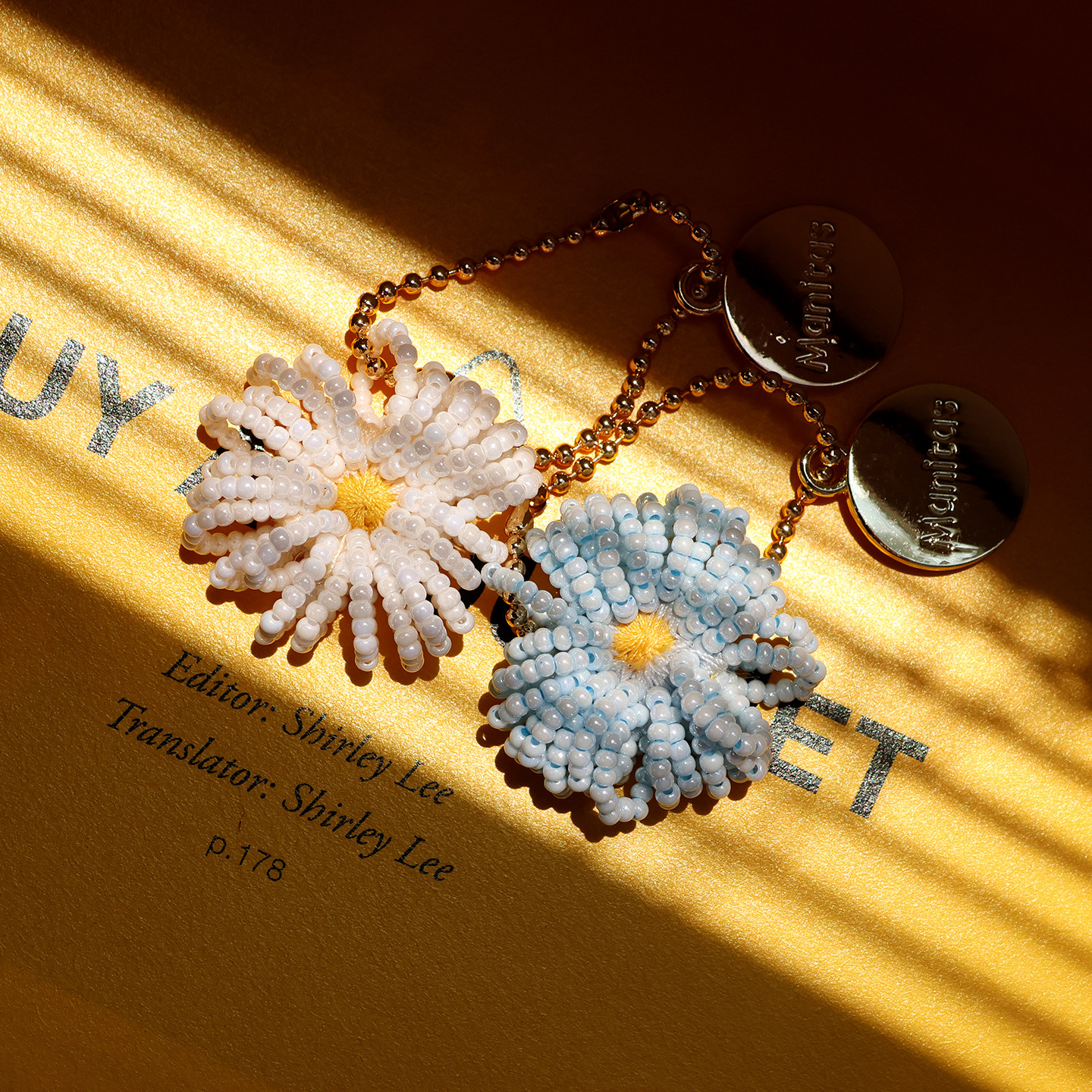 原创手工制作雏菊串珠汽车钥匙扣包包挂件