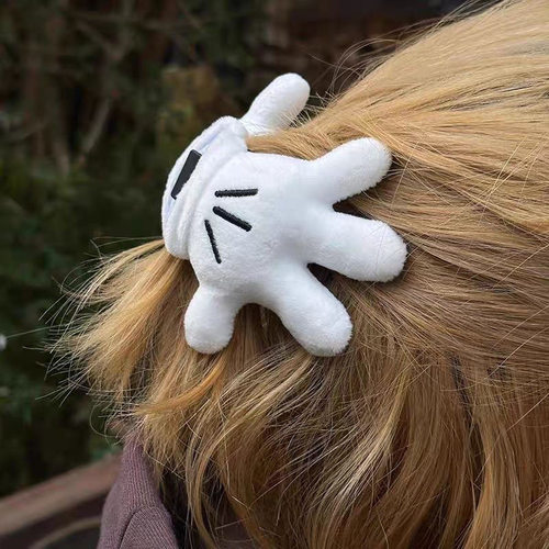 新款创意个性可爱米奇小手抓夹ins风立体公仔发卡手掌米奇小抓夹