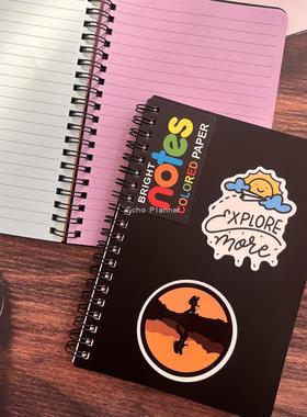 Colored Paper Notebook彩色笔记本线圈本横线本简约记事本彩虹本