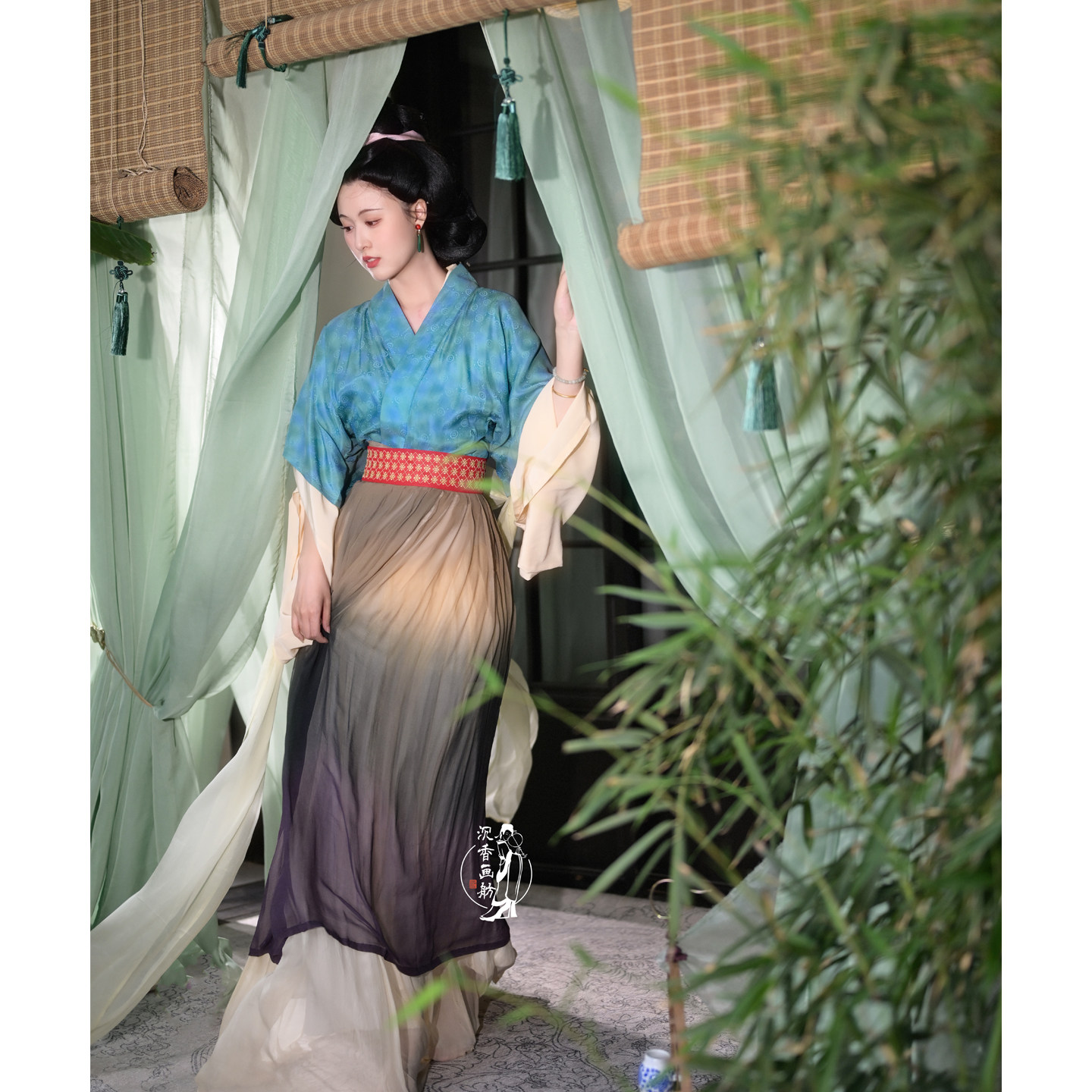 【沉香画舫×南桑--李清照】真丝正版宋制传统汉服合领对交穿