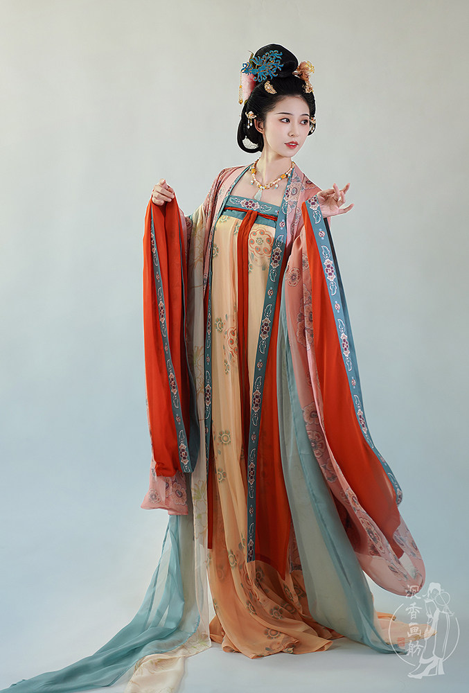 【分码现货】【蓬莱境】复原唐制衫裙高腰襦裙显瘦显瘦沉香画舫