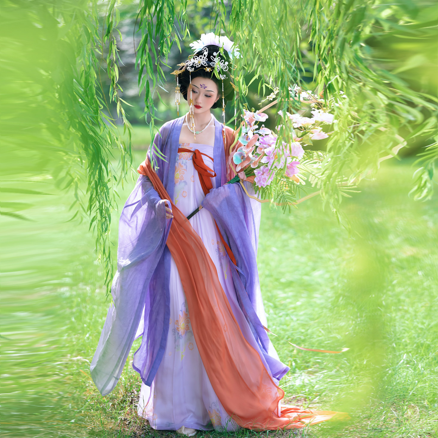 【沉香画舫】【明月别枝】复原唐制衫裙高腰襦裙显瘦显瘦大袖衫