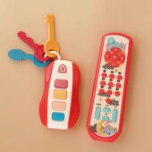 婴儿玩具仿真汽车遥控器钥匙带声光宝宝益智早教软牙胶可入口儿童