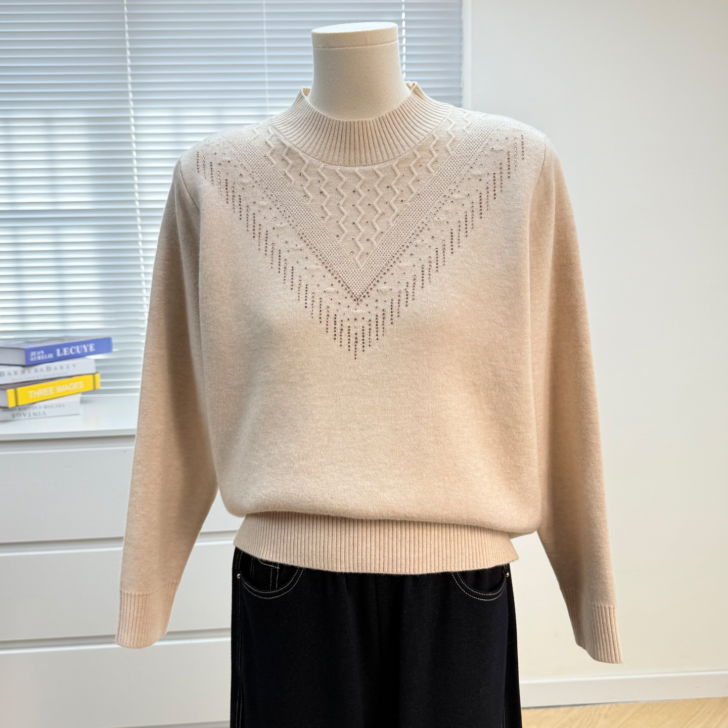 妈妈冬装加绒2025新款毛衣半高领打底衫洋气中年女一体绒针织上衣