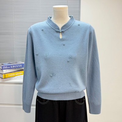 妈妈装羊毛衫女100纯羊毛秋冬装毛衣中老年人宽松大码打底衫上衣