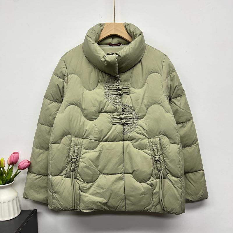 妈妈装冬季新款羽绒服女中老年人加厚保暖白鸭绒奶奶装新中式外套