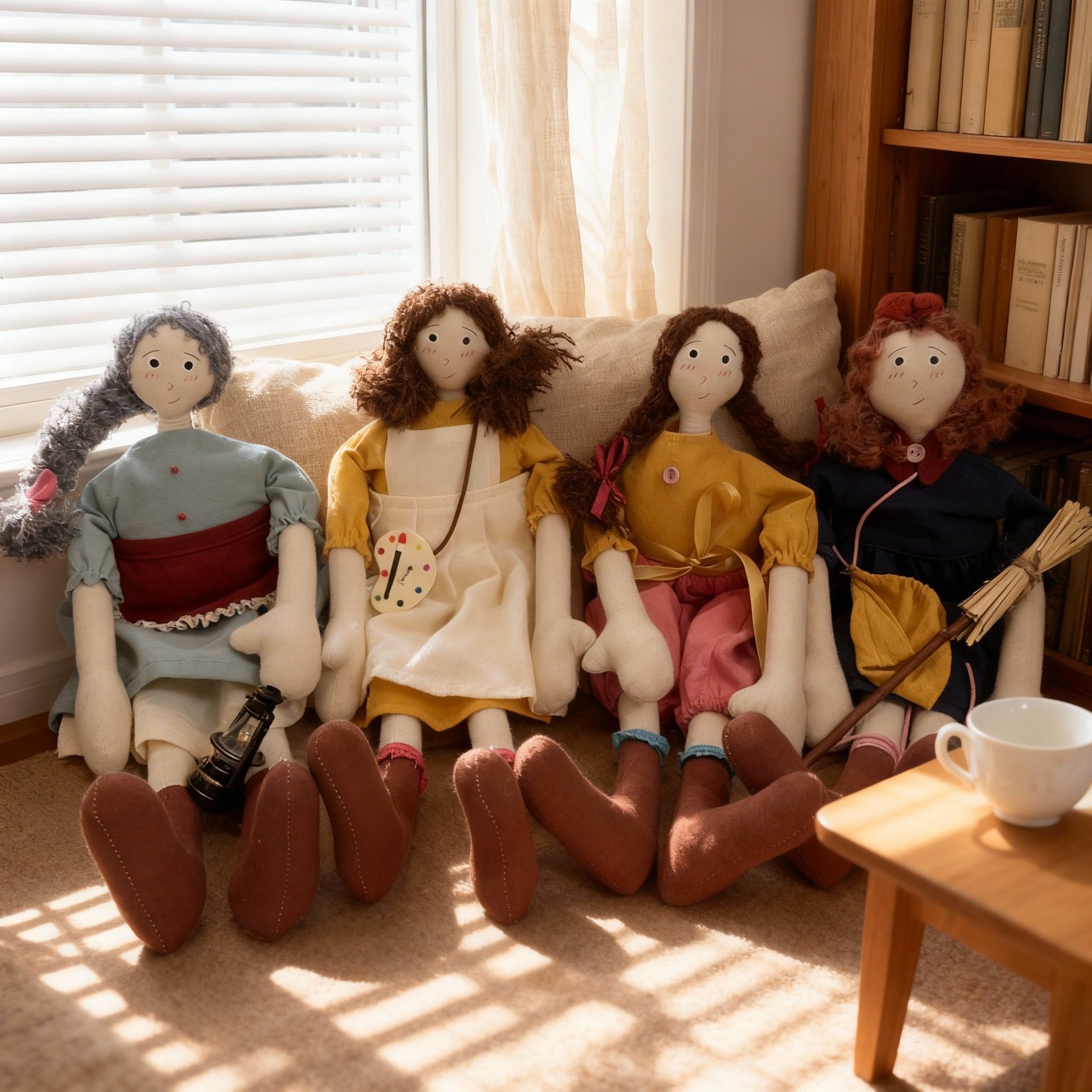 一角一花森系复古风手工布偶个性可爱布娃娃摆件