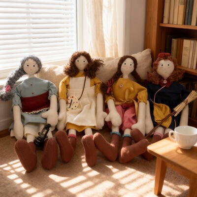 一角一花森系复古风手工布偶个性可爱布娃娃摆件
