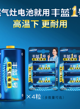 南孚丰蓝1号电池大号燃气灶热水器煤气炉手电筒D型R20P耐高温电池天然气液化灶用收音机1.5v正品一号干电池