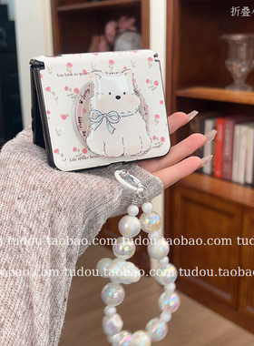 适用华为purax手机壳皮质中轴磁吸荣耀magicvflip2支架mixflip2折叠屏保护套zflip6/5手提pocket挂绳nova新款