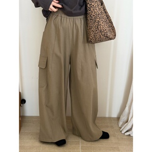 松紧腰宽松阔腿裤 裤 女2026春季 户外运动休闲工装 轻户外 新款 此外