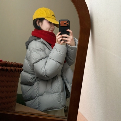 此外立领抽绳加厚羽绒服女