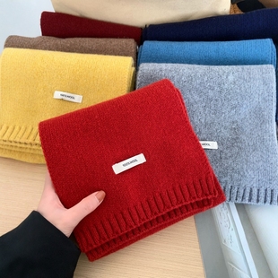 保暖韩版 新款 围脖搭配大衣单品 纯色柔软羊绒围巾女2025冬季 此外